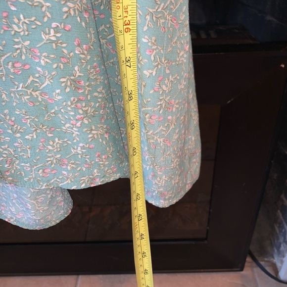 Betsy Lauren Cottagecore Green Floral Romantic Flutter Sleeve Midi Dress S - Picture 6 of 7